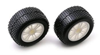 Associated Rear Spoke Wheel/Tire/Insert White 18B ASC21255