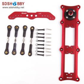 High Quality Aluminum Alloy Servo Dual Rudders Mount/Rudder Tray Set with 4in Double Arm