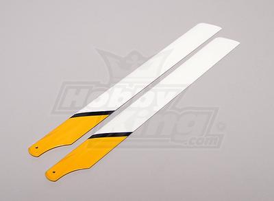 430mm Carbon/Glass Fiber Composite Main Blade (Yellow/White/Black)