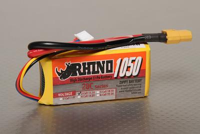 Rhino 1050mAh 3S 11.1v 20C Lipoly Pack