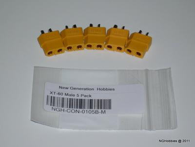XT60 Male Connector Pack (5 pieces)