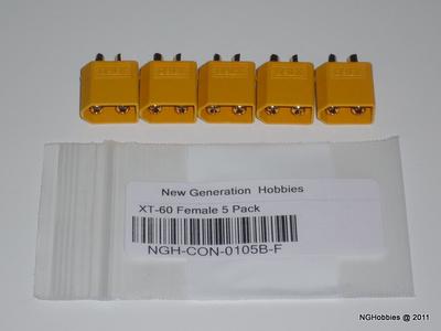 XT60 Female Connector Pack (5 pieces)