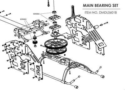 Ceramic bearing upgrade kit for HK-500 (Main Frame)