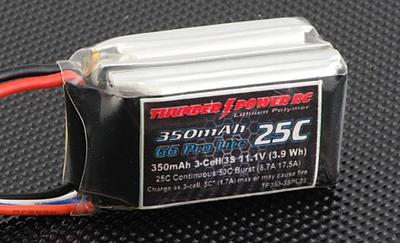 350mAh 3S 11.1V 25C LiPo Battery w/ JST