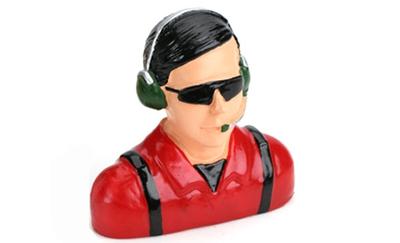 1/4 Pilot Civilian Head Set Mic Sunglasses
