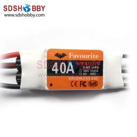 FVT 40A Brushless ESC/Speed Controller (Swallow Series) for RC Airplane with SBEC & Using BIHELI Program