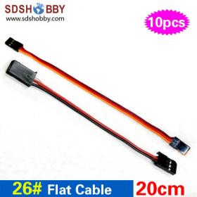 10pcs* 26#/ 26AWG Flat Cable 20cm 200mm Connecting Line for Flight Control/ Male-male Servo Wire- JR/ Futaba color