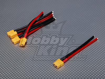 XT60 Female w/ 12AWG Silicon Wire 10cm (5pcs/bag)