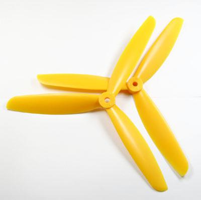 3-blade 9 x 45 Propeller Set (one CW, one CCW) - Yellow