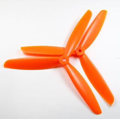 3-blade 10 x 45 Propeller Set (one CW, one CCW) - Orange