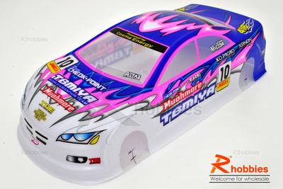 1/10 Painted RC Car Body Tamiya 416 Analog Championship Driver With Rear Spoiler (Blue)