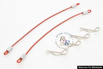 RC Car 100mm Steel Wire (2pcs) + Body Clips (4pcs)