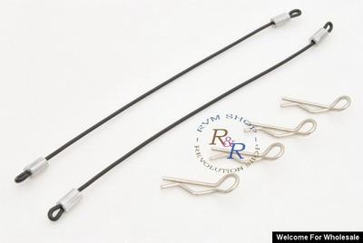RC Car 100mm Steel Wire (2pcs) + Body Clips (4pcs)