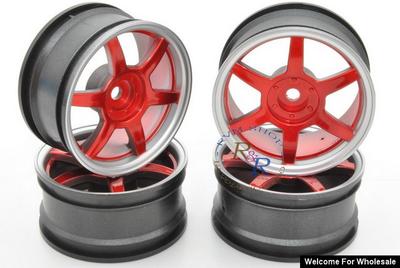 1/10 RC Car 6 Spoke Metallic Plate Wheel Sports 26mm 4pcs