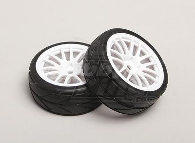 1:10 Scale Wheel/Tire Set (2pcs) 14-Spoke RC Car 26mm