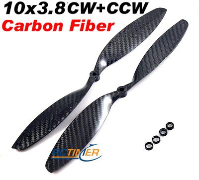 (1Pair) 10x3.8" Carbon Fiber CW CCW Propellers