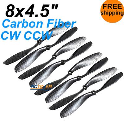 (4Pairs) 8x4.5" Carbon Fiber CW CCW Propellers