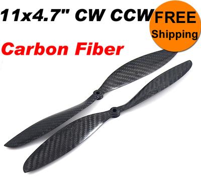 (1Pair) 11x4.7" Carbon Fiber CW CCW Propellers