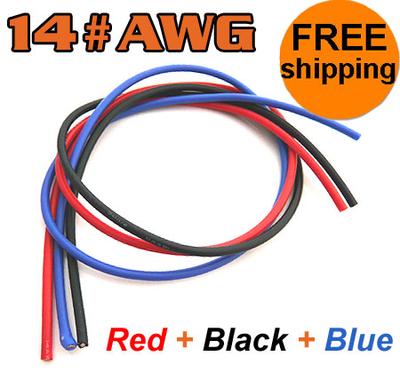 3 Meter #14AWG Silicon Wire (Black 1M + Red 1M + Blue 1M)