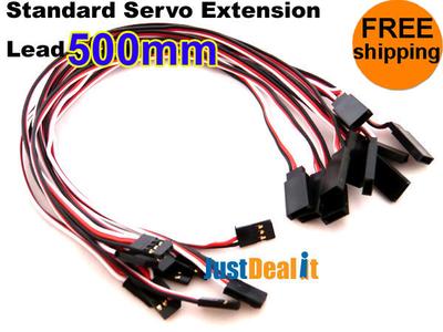 10 x Futaba 500mm Standard Servo Extension Lead FB500