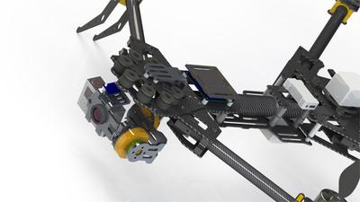 Alien Quad's Multirotor FPV Flyman Frame Kit W/ GoPro Gimbal