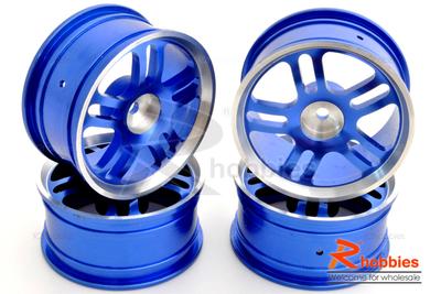1/10 RC Car 10 Spoke Alloy Wheel Sports 26mm (4pcs) - Blue