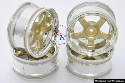 1/10 RC Car Metallic Plate HPI Sporty Wheel Set - Gold