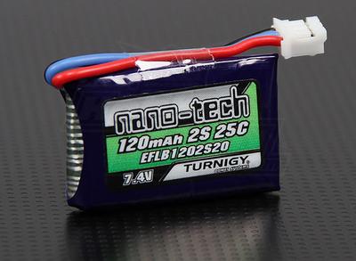 Turnigy nano-tech 120mAh 2S 25C Lipo Pack (E-flite micro series compatible)