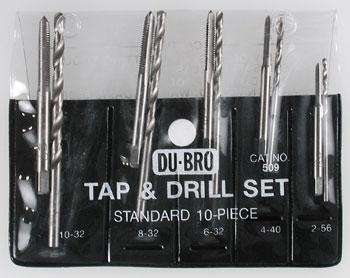 Dubro 10 Pc Std Tap And Drill Set DUB509