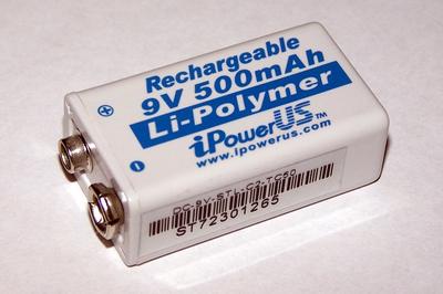 iPowerUS 9V LiPo rechargable battery