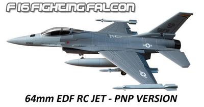 F16 64mm RC Jet Vectored PNP Version in Black and Grey