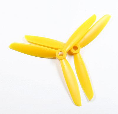 3-blade 7 x 45 Propeller Set (one CW, one CCW) - Yellow