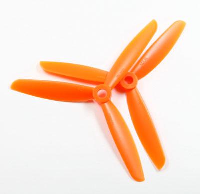 3-blade 5 x 45 Propeller Set (one CW, one CCW) - Orange