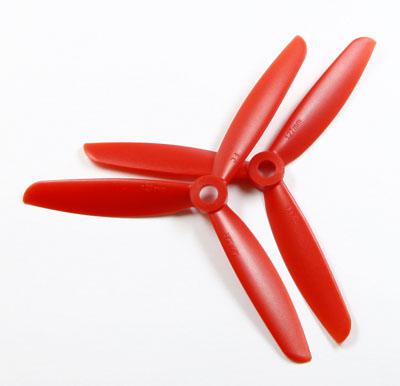 3-blade 8 x 45 Propeller Set (one CW, one CCW) - Red