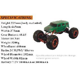 HSP 1/8 Scale Electric Off-Road Climbing Hammer (Model NO.:94881) with 2.4G Radio, Two RC540 Motors, 7.2V1800mAh Battery
