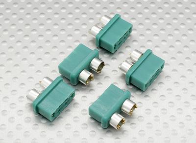 MPX connector with silver color ring, female (5pcs per bag)
