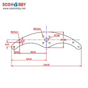 130mm Carbon Fiber Double Servo Horn with 23T JR Servo Plate-Silver Color for 50-120cc Gasoline Airplane