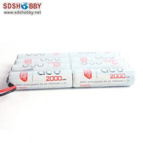 GENSACE Ni-MH AA 2000mAh 9.6V 8S Ni-MH battery (long time usage after well charged) for RC model receiver battery and other electrical toys