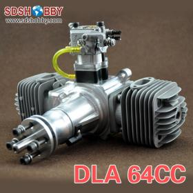 DLA64 CNC Processed Gasoline Engine/Petrol Engine 64CC for Gas Airplanes with Double Cylinders