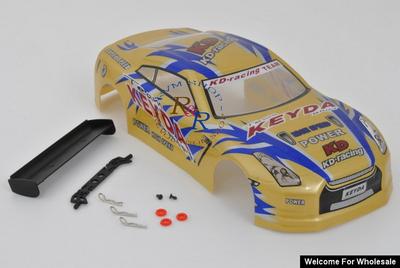 1/18 Nissan Skyline Analog Painted RC Car Body with Rear Spoiler (Gold)