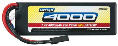 DuraTrax LiPo Onyx 2S 7.4V 4000mAh 25C Hard Case Traxxas Plug DTXC1862
