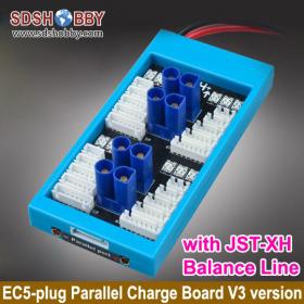 EC5-plug Parallel Charge Board/ Li-battery Charging Board - V3 version with JST-XH Balance Line