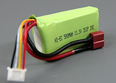 HI-EC 500mah/11.1V 20C Li-poly Battery Pack W/T-connector