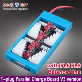 T-plug Parallel Charge Board/ Li-battery Charging Board - V3 version with PL6 PL8 Balance Line