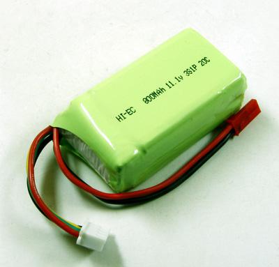 HI-EC 500mah/11.1V 20C Li-poly Battery Pack W/JST-connector
