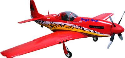 P51 Mustang Large Scale RC Plane Red PNP Version 