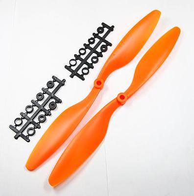 8 x 45 Propeller Set (one clockwise rotating, one counter-clockwise rotating) - Orange