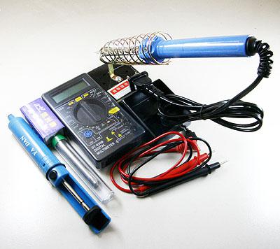 Electronic DIY Tool Set Multimeter/Iron/Desoldering pump/Solder wire/Iron stand/Rosin