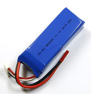 HI-EC 860mAh / 11.1V 25C LiPoly Battery Pack W/ JST-connector