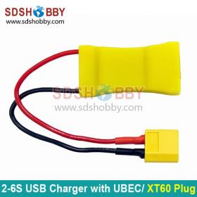 2S-6S Lipo to USB Charger with UBEC Function, XT60 Plug